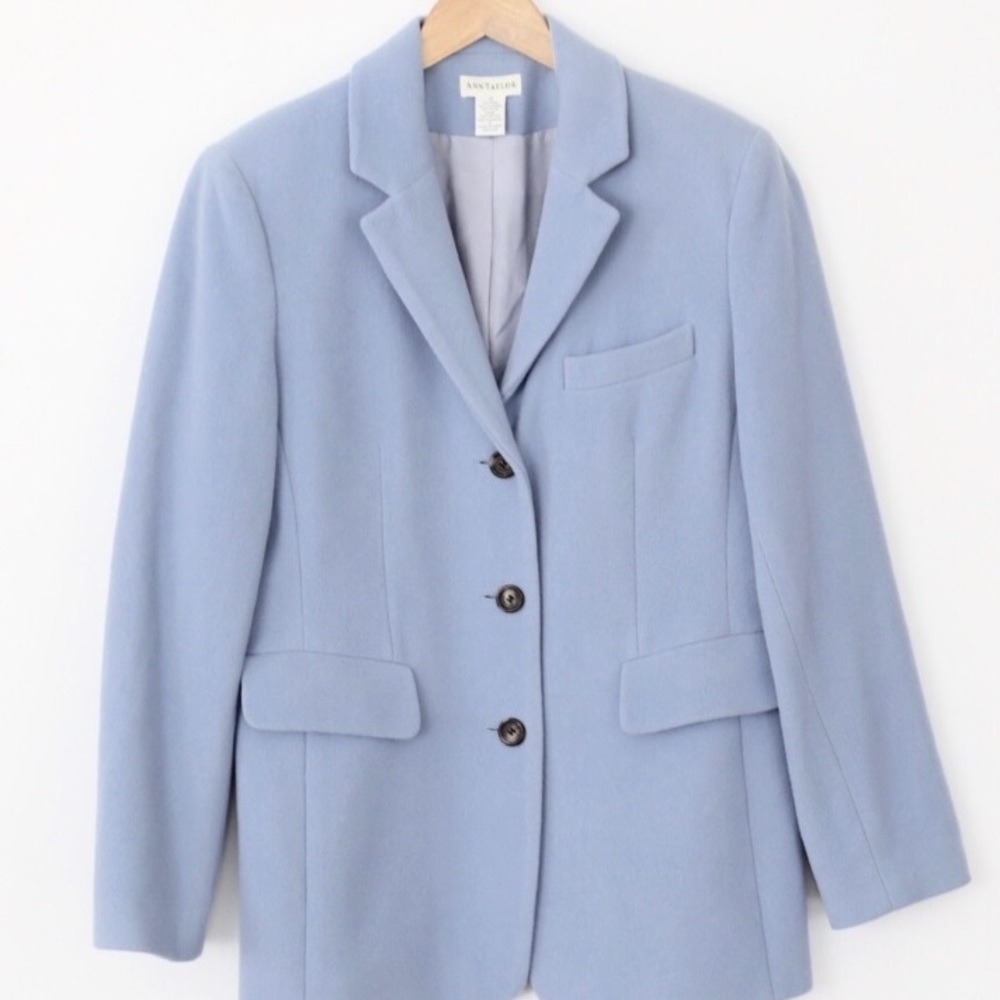 Light Blue Ann Taylor Cashmere Wool Peacoat